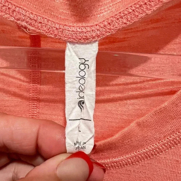 Ideology Coral Cotton Short Sleeve Tie Front Top - Picture 6 of 11